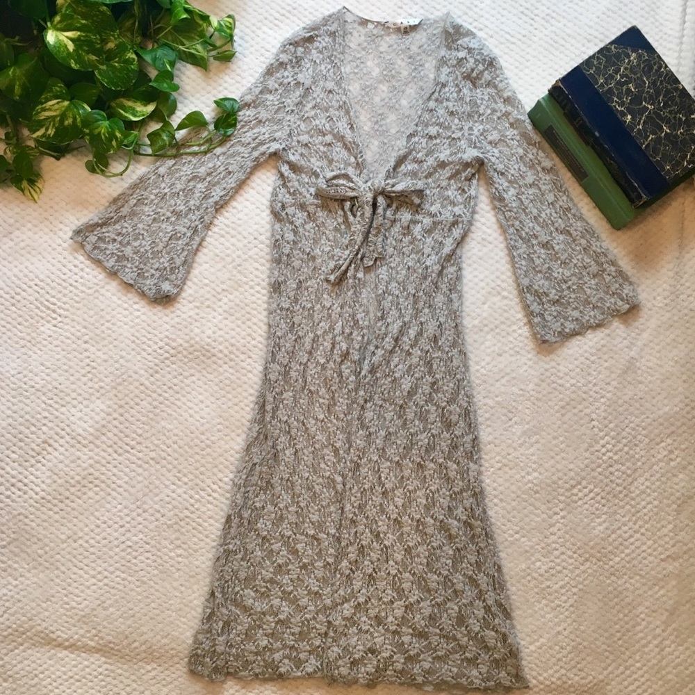 CABI • lace/crochet long cardigan/cover up